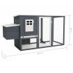 Outdoor Chicken Cage Hen House with 1 Egg Cage Grey Wood