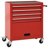 Tool Trolley with 4 Drawers Steel Red