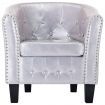 Tub Chair Shiny Silver Faux Leather