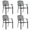 Outdoor Chairs 4 pcs Mesh Design Steel Black