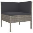 4 Piece Garden Lounge Set with Cushions Poly Rattan Grey