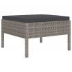 4 Piece Garden Lounge Set with Cushions Poly Rattan Grey