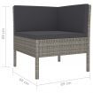 4 Piece Garden Lounge Set with Cushions Poly Rattan Grey