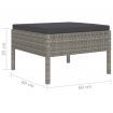 4 Piece Garden Lounge Set with Cushions Poly Rattan Grey