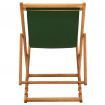 Folding Beach Chair Eucalyptus Wood and Fabric Green