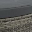 2 Seater Garden Sofa with Cushions and Parasol Grey Poly Rattan