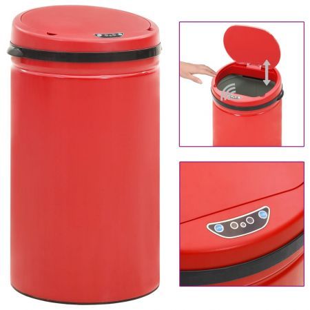 Automatic Sensor Dustbin 50 L Carbon Steel Red