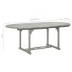 Garden Table Grey 200x100x75 cm Solid Acacia Wood