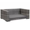 Dog Bed with Cushion Grey 90x60 cm Poly Rattan