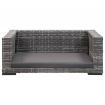 Dog Bed with Cushion Grey 90x60 cm Poly Rattan