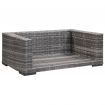 Dog Bed with Cushion Grey 90x60 cm Poly Rattan