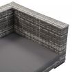 Dog Bed with Cushion Grey 90x60 cm Poly Rattan