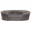 Dog Bed with Cushion Grey 90x60 cm Poly Rattan