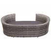 Dog Bed with Cushion Grey 90x60 cm Poly Rattan