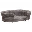 Dog Bed with Cushion Grey 90x60 cm Poly Rattan