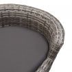 Dog Bed with Cushion Grey 90x60 cm Poly Rattan