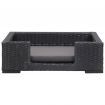 Dog Bed with Cushion Black 90x60 cm Poly Rattan