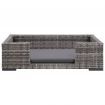 Dog Bed with Cushion Grey 90x60 cm Poly Rattan