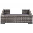 Dog Bed with Cushion Grey 90x60 cm Poly Rattan