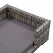 Dog Bed with Cushion Grey 90x60 cm Poly Rattan