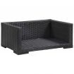 Dog Bed with Cushion Black 90x60 cm Poly Rattan