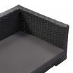 Dog Bed with Cushion Black 90x60 cm Poly Rattan