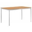 Garden Dining Table 140x80x75 cm Solid Teak Wood and Stainless Steel