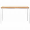 Garden Dining Table 140x80x75 cm Solid Teak Wood and Stainless Steel