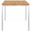 Garden Dining Table 140x80x75 cm Solid Teak Wood and Stainless Steel