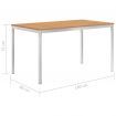 Garden Dining Table 140x80x75 cm Solid Teak Wood and Stainless Steel