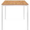 Garden Dining Table 160x80x75 cm Solid Teak Wood and Stainless Steel