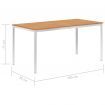 Garden Dining Table 160x80x75 cm Solid Teak Wood and Stainless Steel