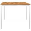 Garden Dining Table 180x90x75 cm Solid Acacia Wood and Stainless Steel