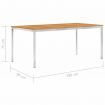 Garden Dining Table 180x90x75 cm Solid Acacia Wood and Stainless Steel