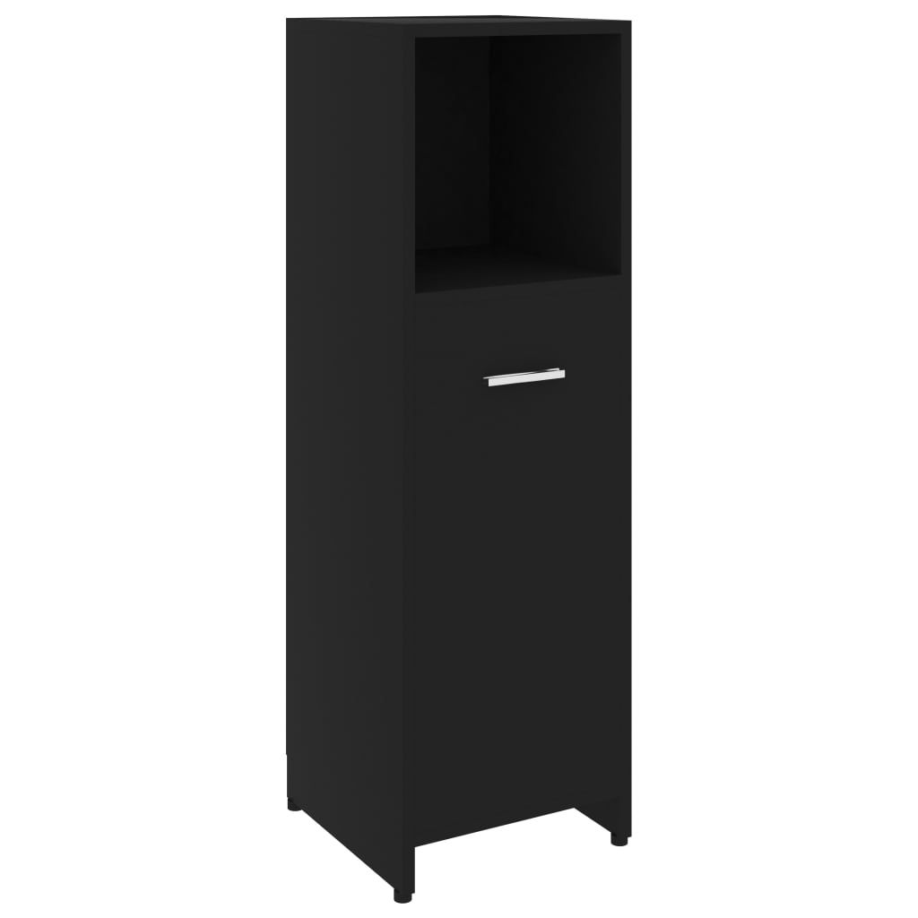 Bathroom Cabinet Black 30x30x95 cm Chipboard