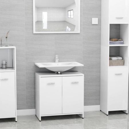 Bathroom Cabinet White 60x33x58 cm Chipboard