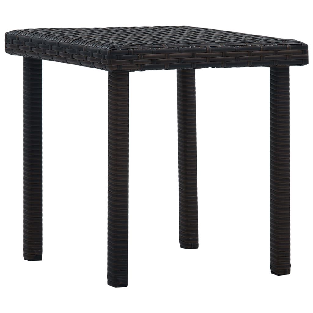 Garden Tea Table Brown 40x40x40 cm Poly Rattan