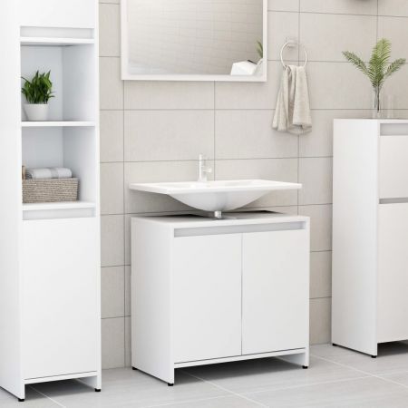 Bathroom Cabinet White 60x33x58 cm Chipboard