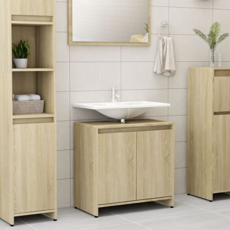 Bathroom Cabinet Sonoma Oak 60x33x58 cm Chipboard