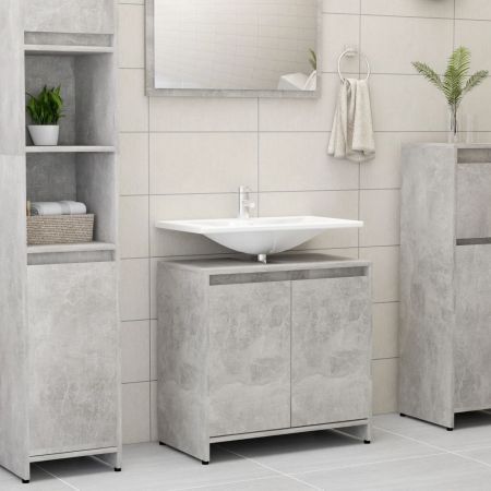 Bathroom Cabinet Concrete Grey 60x33x58 cm Chipboard