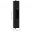 Bathroom Cabinet Black 30x30x183.5 cm Chipboard