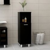 Bathroom Cabinet Black 30x30x95 cm Chipboard