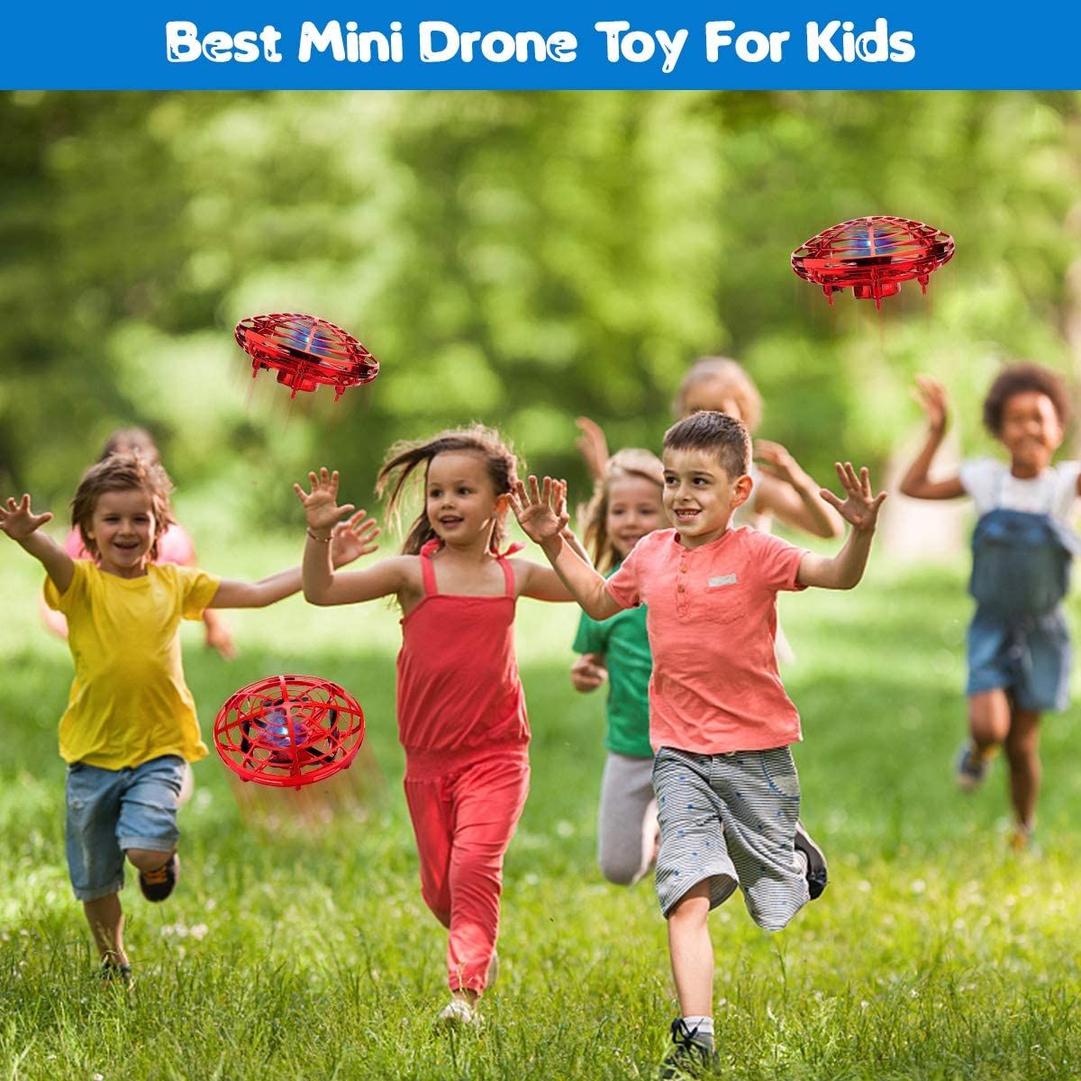 Flying Toys Gifts Indoor Toys for Boys Girls Teens and Adults Hand Operated UFO Drone with LED Light 4 Mode USB Rechargeable Mini Flying Ball 