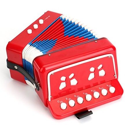 Kids Piano Percussion Accordion Musical Toy, Red