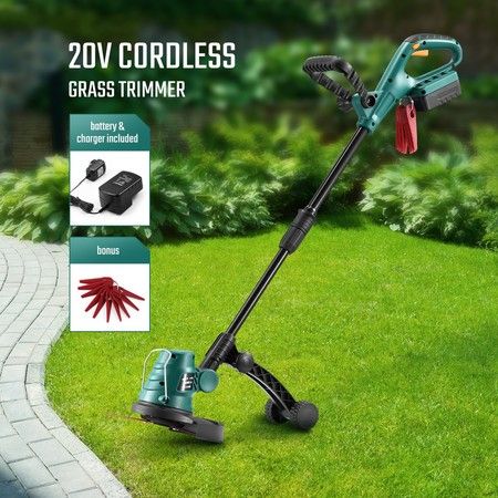 20V Cordless Grass Trimmer Hedge Turf Brush Cutter Edger Snipper Garden Tool