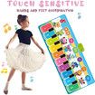 Kids Piano Mat, 39.5" X 14" Music Mats Keyboard Dancing Mat Electronic Touch Play Blanket Musical Carpet Toys