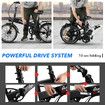 Auswheel Electric Bike Bicycle Folding Ebike 250W Motor 36V 9Ah Battery 7 Speed