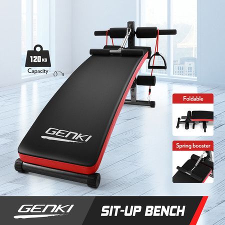 GENKI Multi-Function Sit-Up Bench Home Gym Equipment Workout Set 3 Adjustable Height Settings