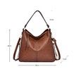 Large Fashion PU Leather Tote Bag Ladies Shoulder Crossbody Hobo Bag Brown