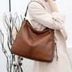 Large Fashion PU Leather Tote Bag Ladies Shoulder Crossbody Hobo Bag Brown